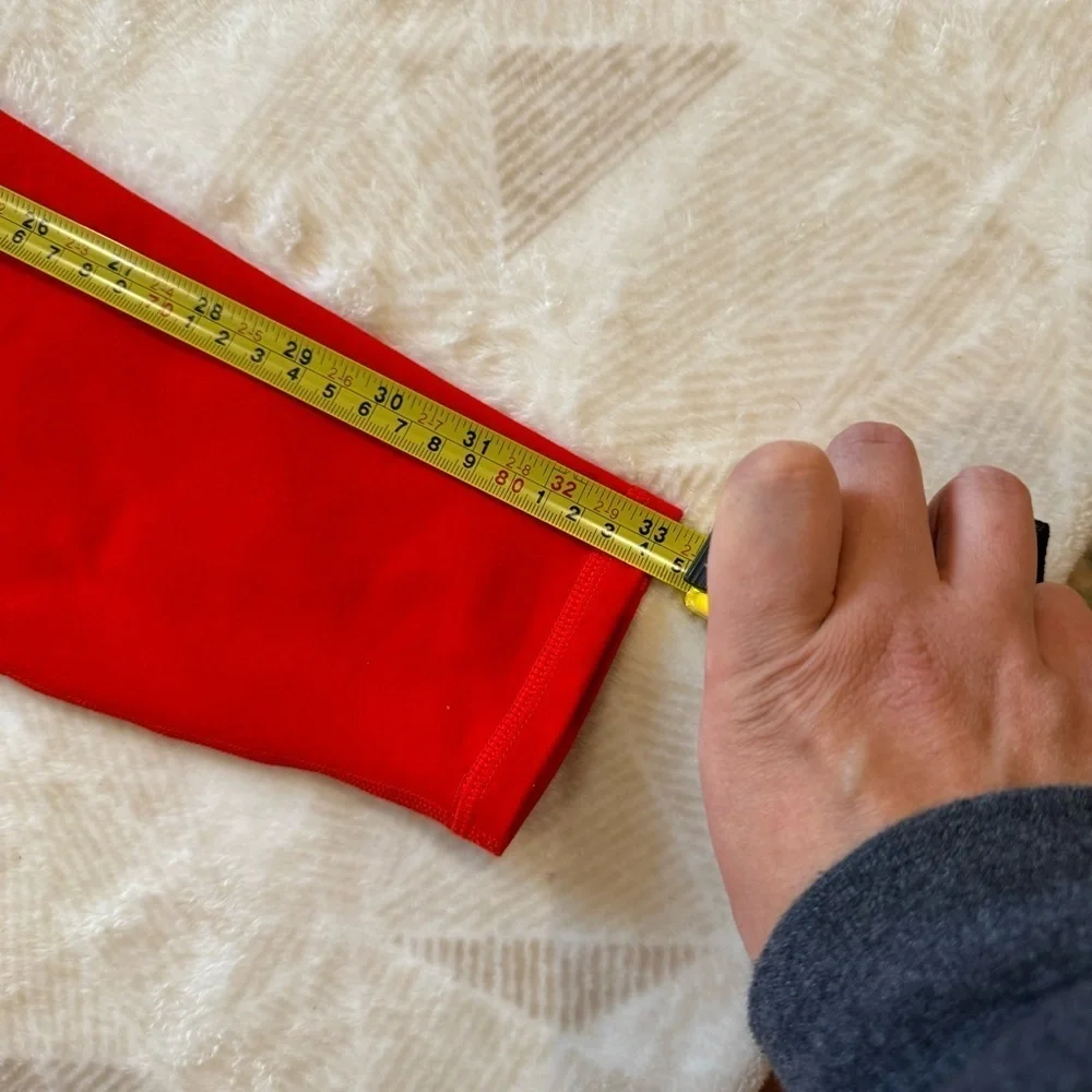 Fabletics Cardinal Red Stretch Define Powerhold High Waisted 7/8 Ankle Leggings - Picture 9 of 13